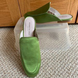 Kenneth Cole Lime Green Satin Mule Slides